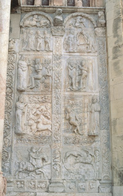 Paneles de relieve de temas del Libro del Génesis, románico, c.1120-38 de Nicholaus